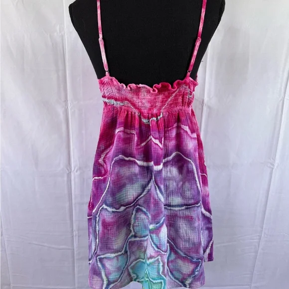 Hand dyed Woman’s Plunge Front Coverup - Picture 2 of 9